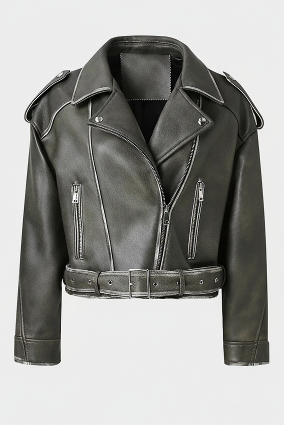 WHITNEY -Sheepskin Motorcycle Jacket full shot