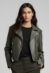 WHITNEY - Luxurious Sheepskin Motorcycle Jacket Leather