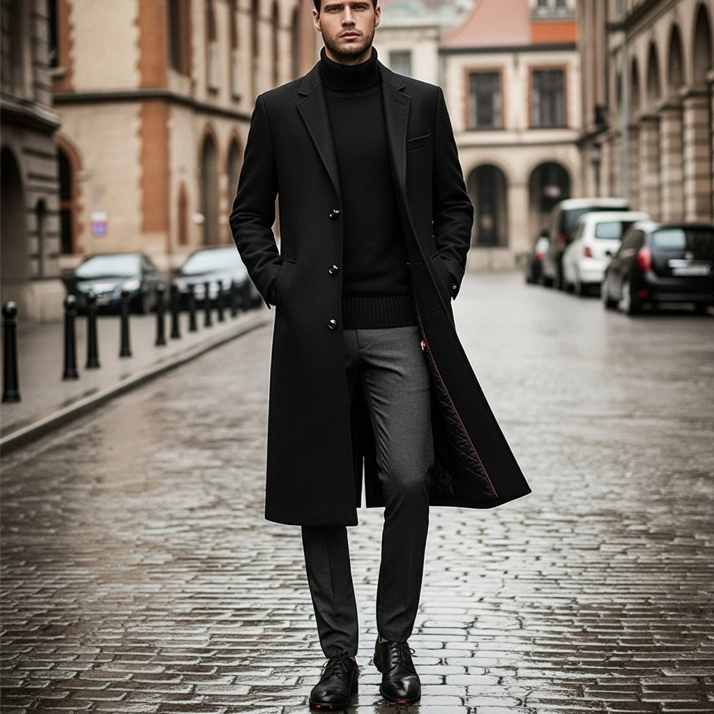 Dalvyn | Manteau long en laine pour homme