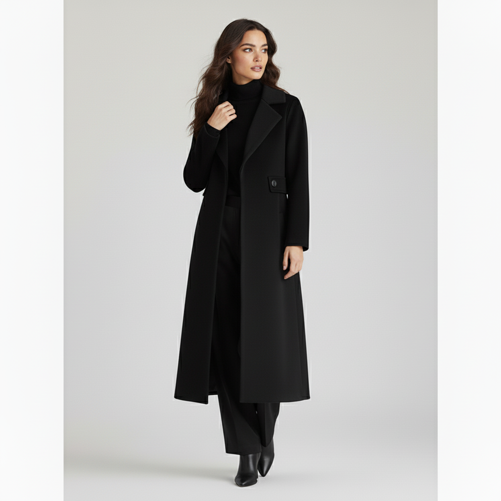 SMILE CHIC – Wool Blend Belted Coat