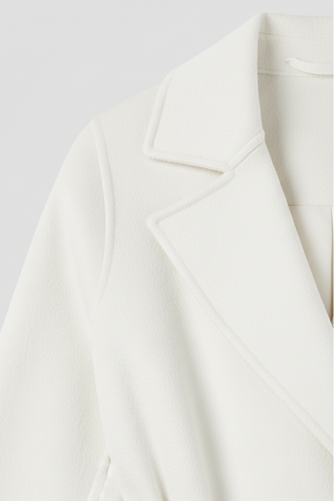 White blazer on a light gray background