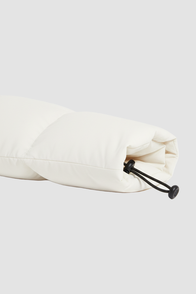 White drawstring bag on a white background