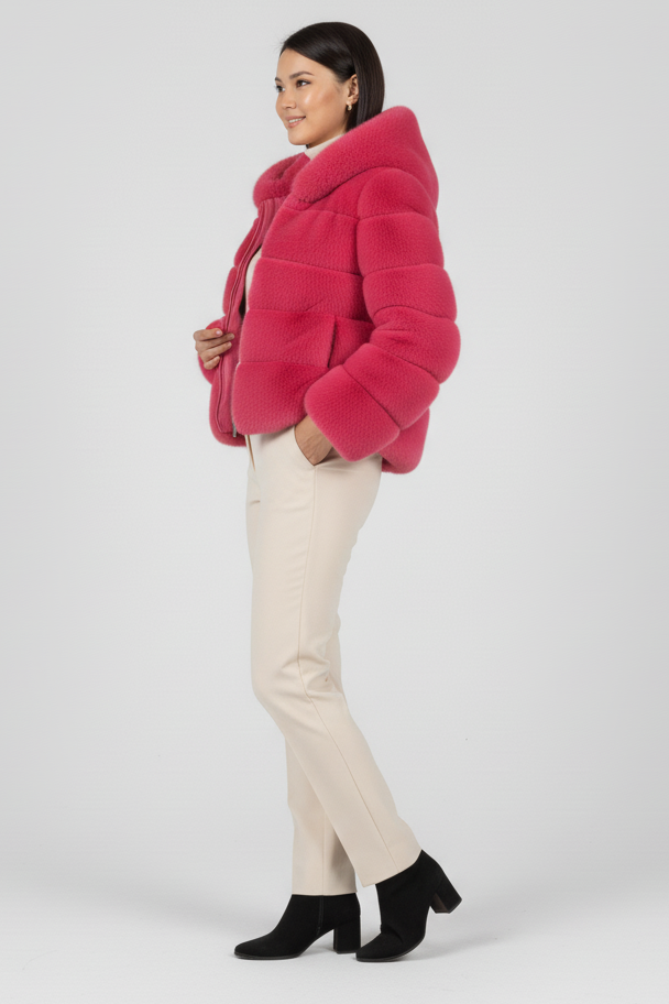 Winter outfit featuring the FERALYN faux fur jacket styled with everyday essentials.