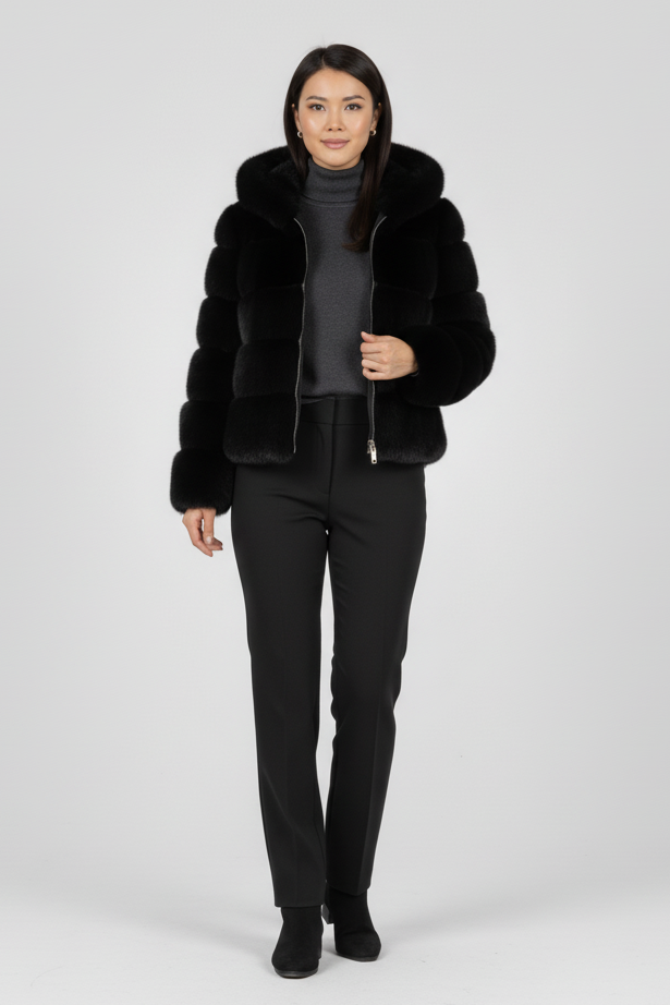 Winter outfit featuring the FERALYN faux fur jacket styled with everyday essentials.
