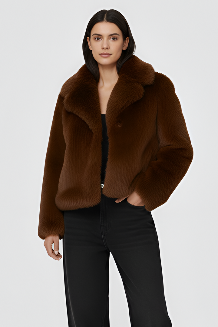 AMARIS – Faux Fur Winter Jacket Warm Ember