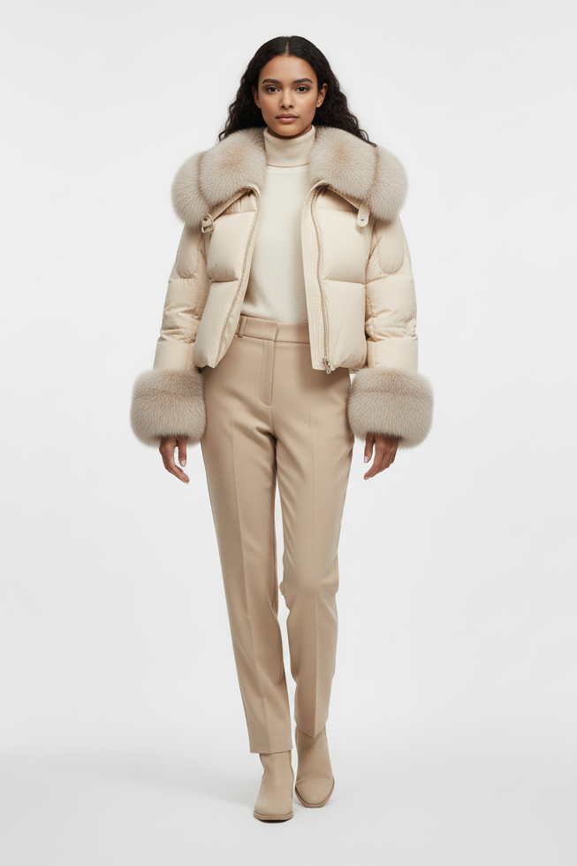 NALVERA coat – woven polyester shell fabric texture