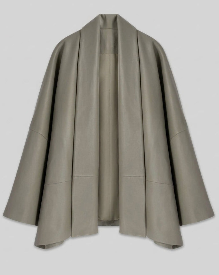 ZOE - Grey sheepskin kimono jacket