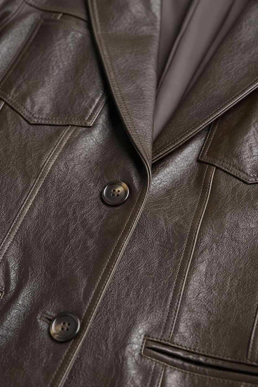 ADDISON - Vegetable-Tanne - front closure, buttons, zipper, stitching