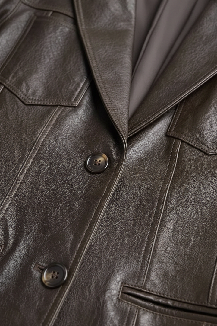 ADDISON - Vegetable-Tanne - front closure, buttons, zipper, stitching