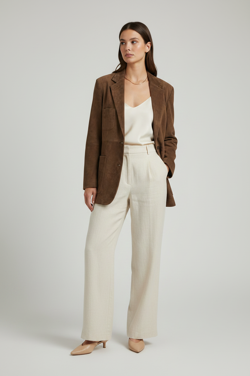 ALDRIDGE - Suede Leather - brown suede, quiet luxury, elegant women's, minimalist studio