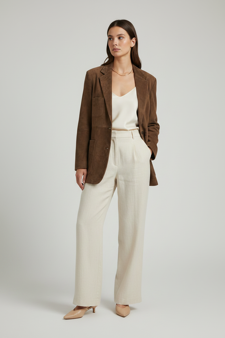 ALDRIDGE - Suede Leather - brown suede, quiet luxury, elegant women's, minimalist studio