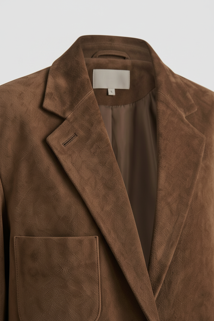 ALDRIDGE - Suede Leather - detailed collar, suede texture, quiet luxury