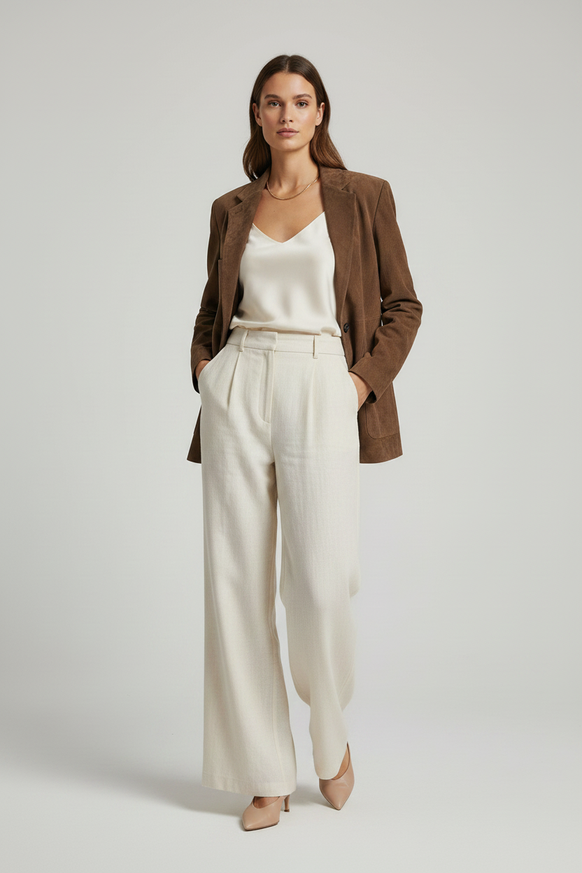 ALDRIDGE - Suede Leather - rich brown blazer quiet luxury