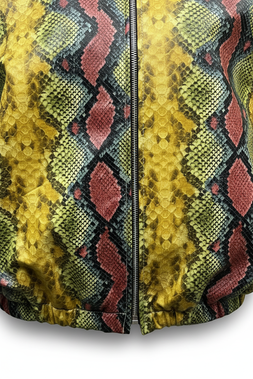 ALNERA - Snake Pattern Jacket - front closure, zipper, luxury