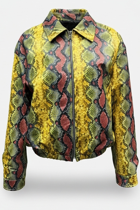 ALNERA - Snake Pattern Jacket - vibrant snakeskin, faux leather, full shot