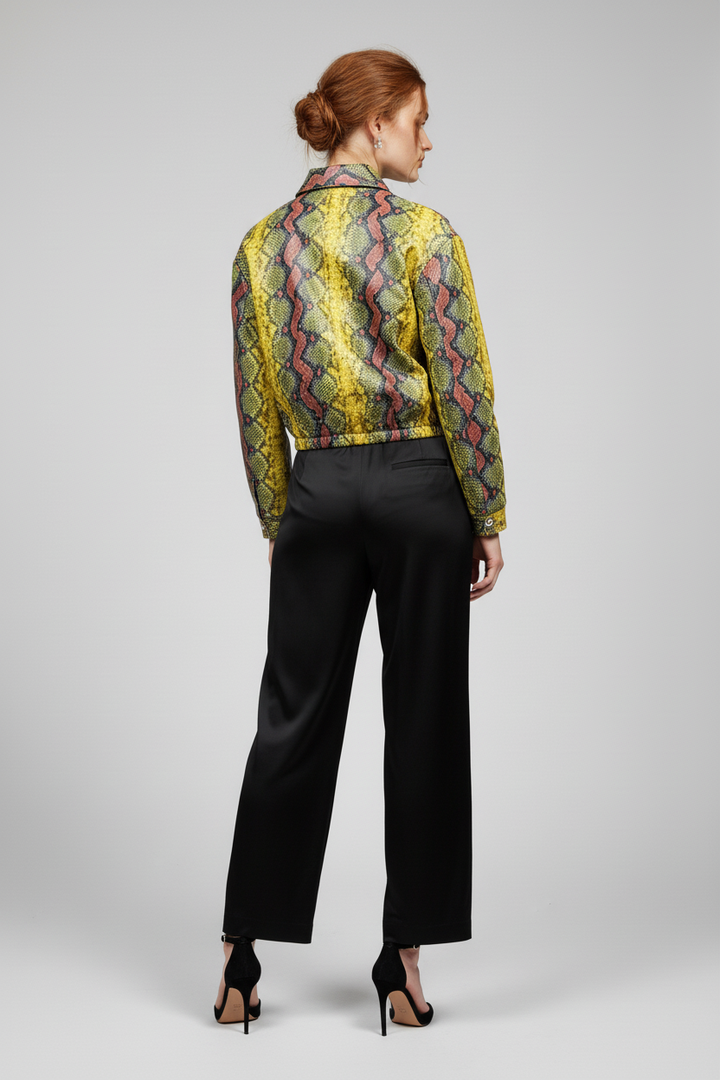 ALNERA - Snake Pattern Jacket - vibrant snakeskin, faux leather, rear view