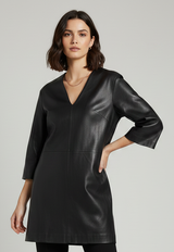 AUDREY - Loose Short Leather Dress