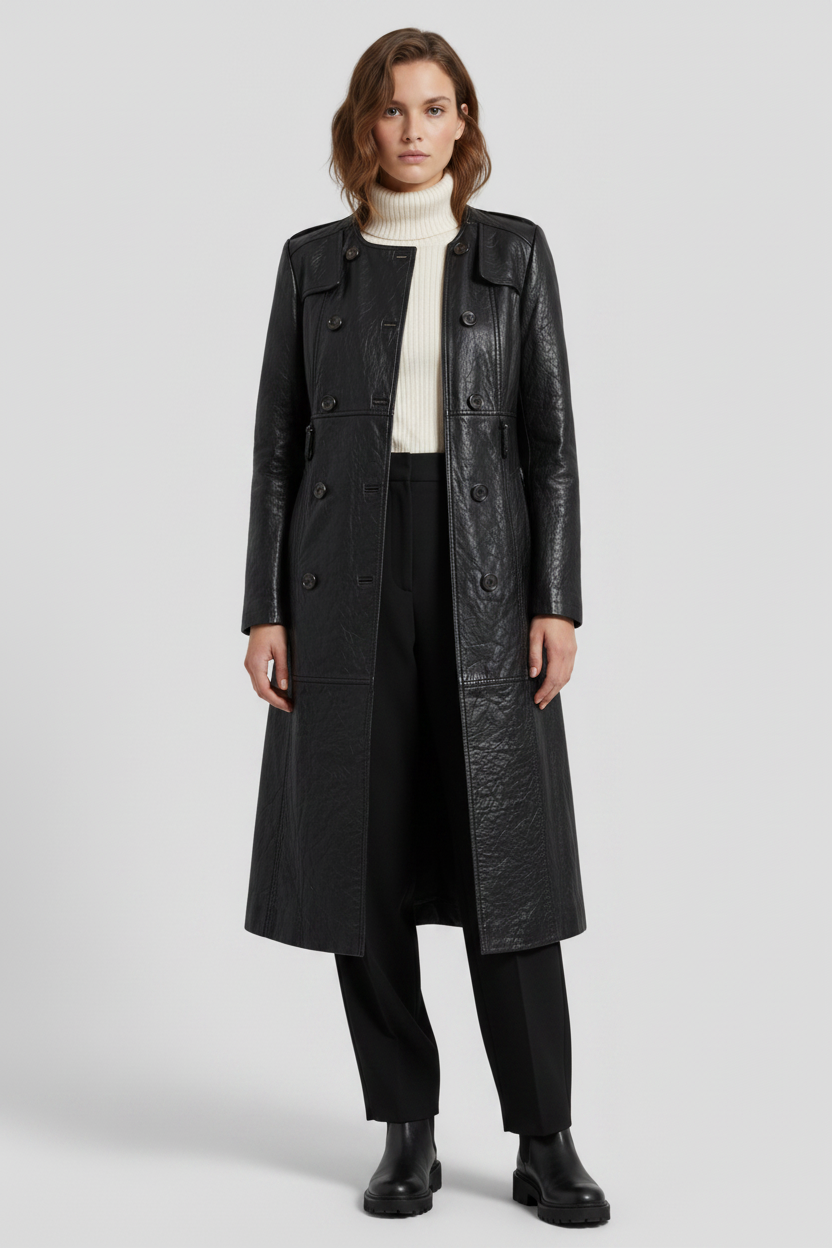 BEATRICE - Bubble Leather - coat, sheep, quiet luxury