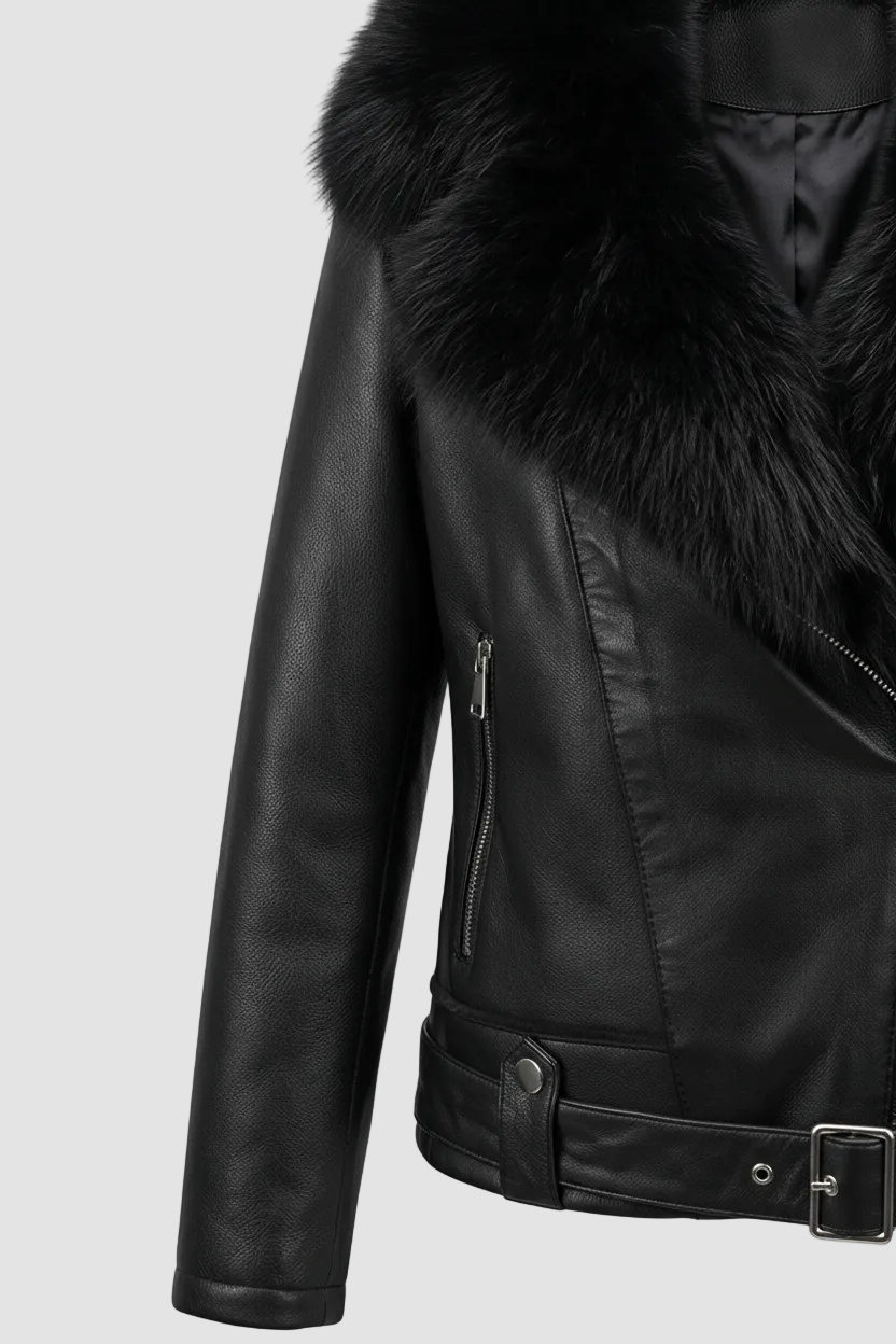 BENTLEY – Shearling Leath - sleeve cuff texture stitching