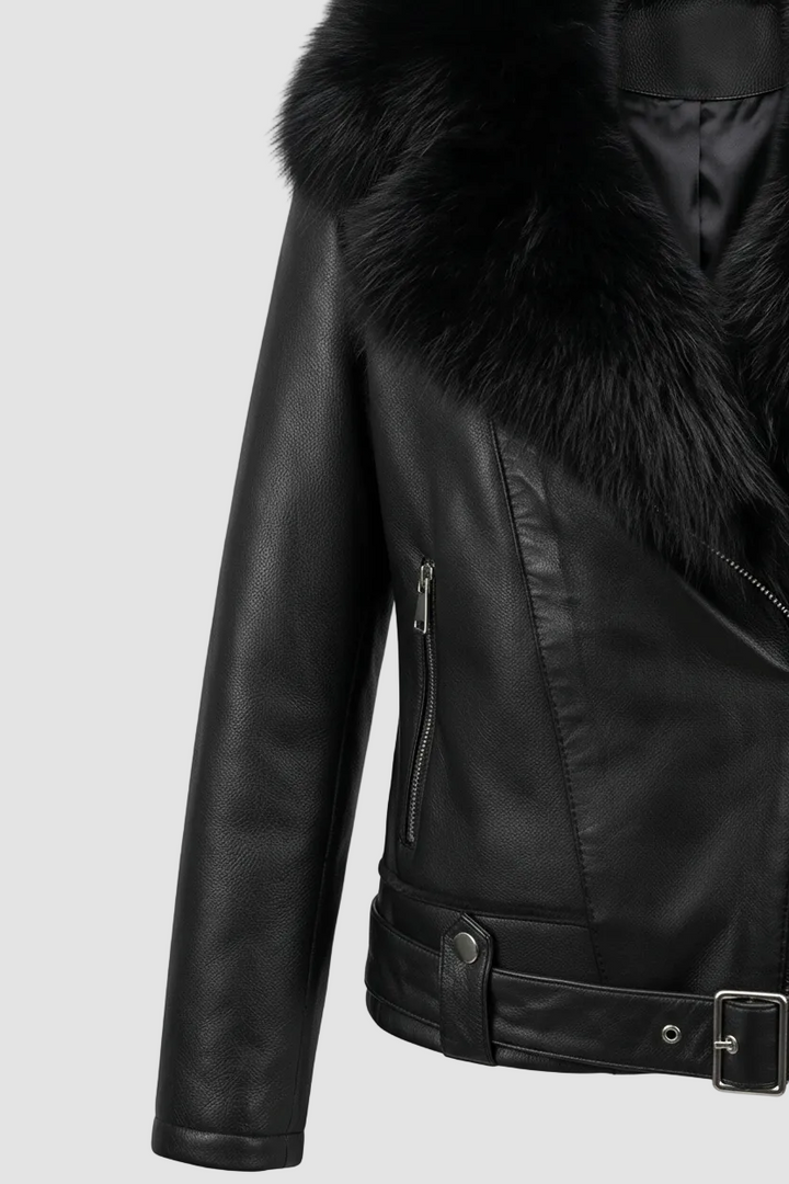 BENTLEY – Shearling Leath - sleeve cuff texture stitching