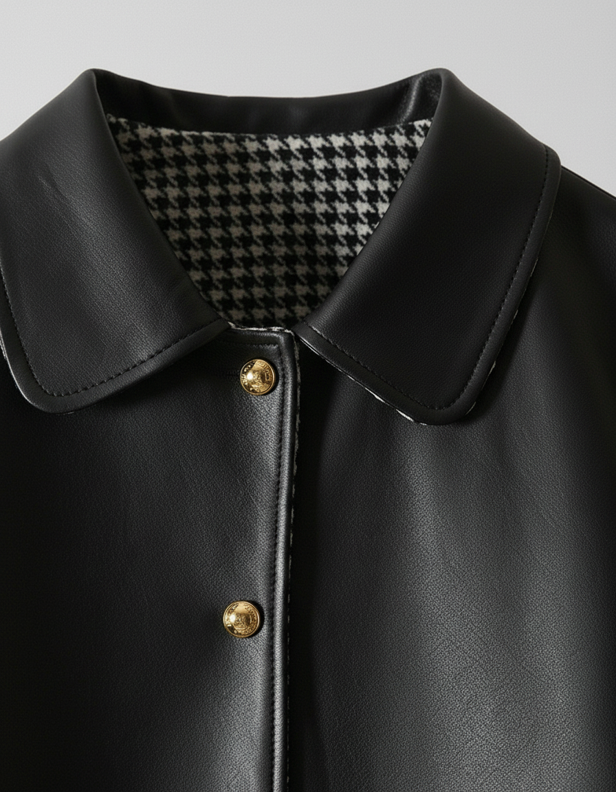 BLAIR - Premium Mid-Lengt - collar detail, luxury texture, precision stitching