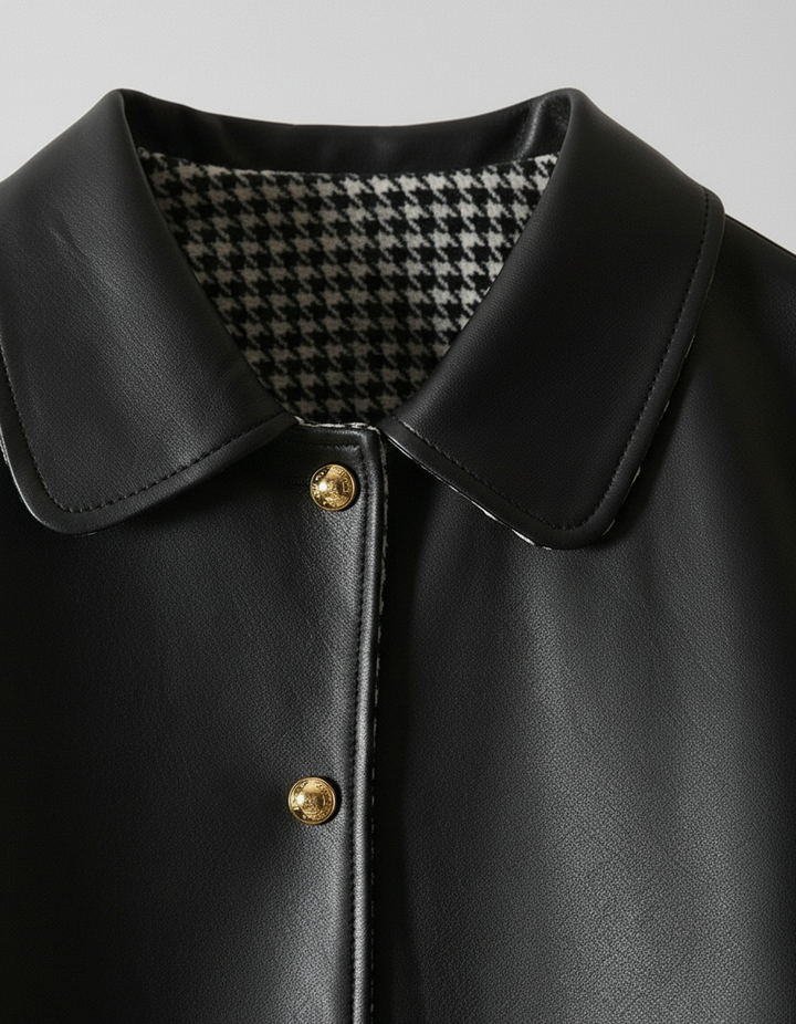 BLAIR - Premium Mid-Lengt - collar detail, luxury texture, precision stitching