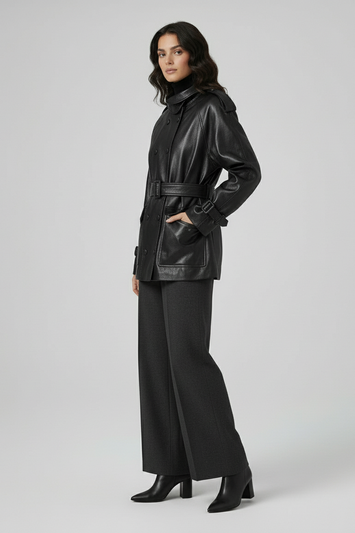 BLAKE - Midi-Length Leath - sleek modern apparel