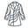 Line drawing of a coat on a white background