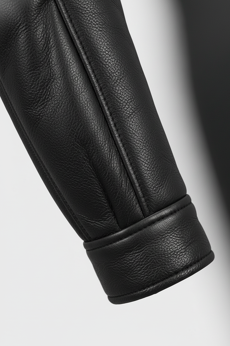 BRIANA - Cropped Shearlin - sleeve detail, luxury texture, cuff
