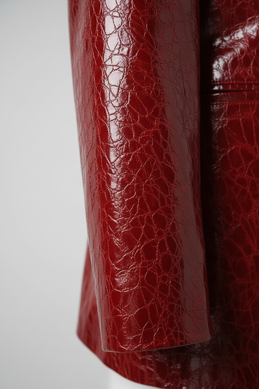 CAMIDEN - Cropped Patent - patent sleeve, glossy texture, cuff detail