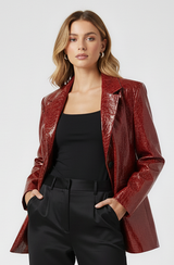 CAMIDEN - Hip-Length Patent Leather Jacket