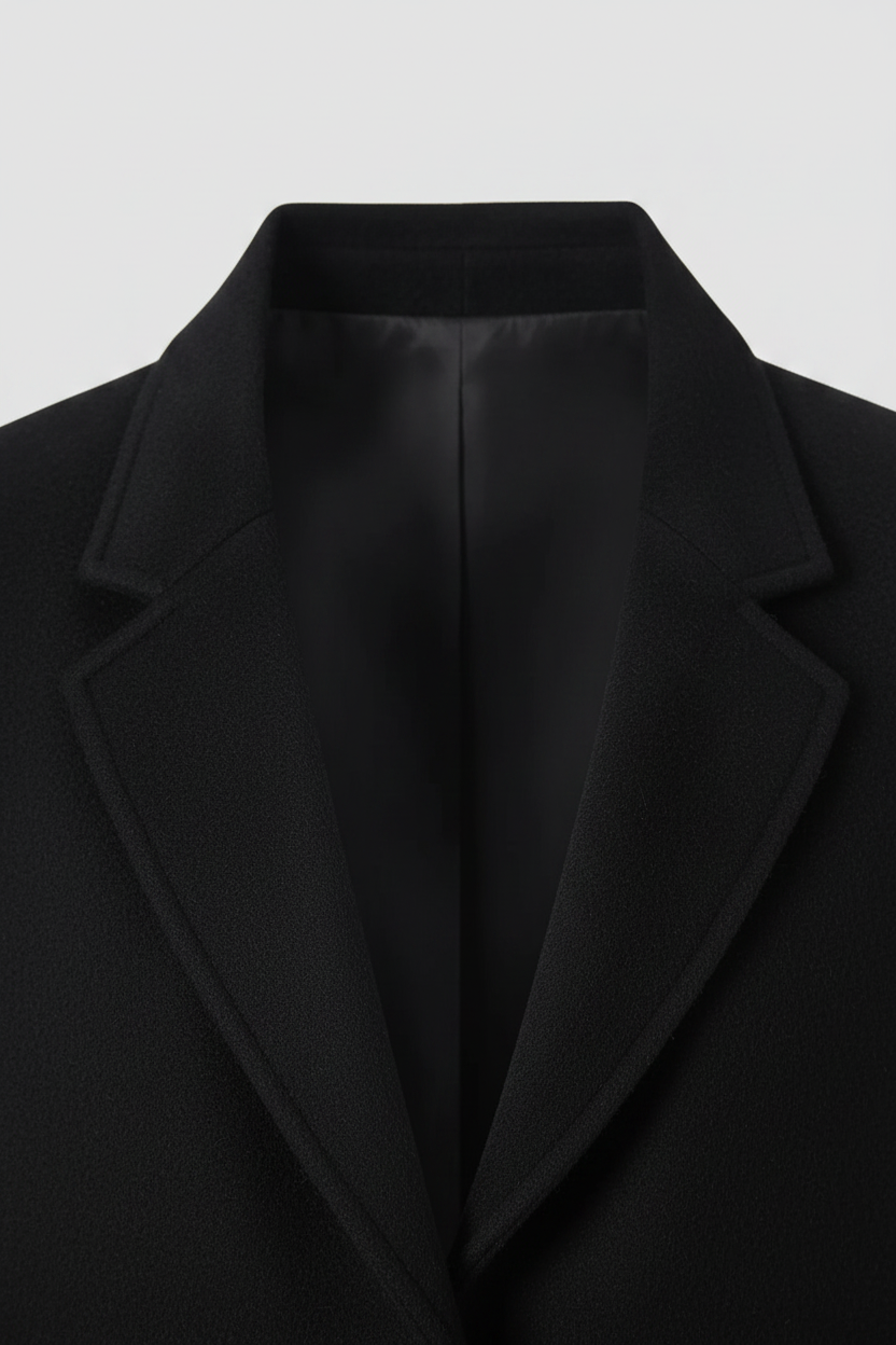 CAMILLE - Goat Leather Trench - collar detail, neckline, stitching, texture