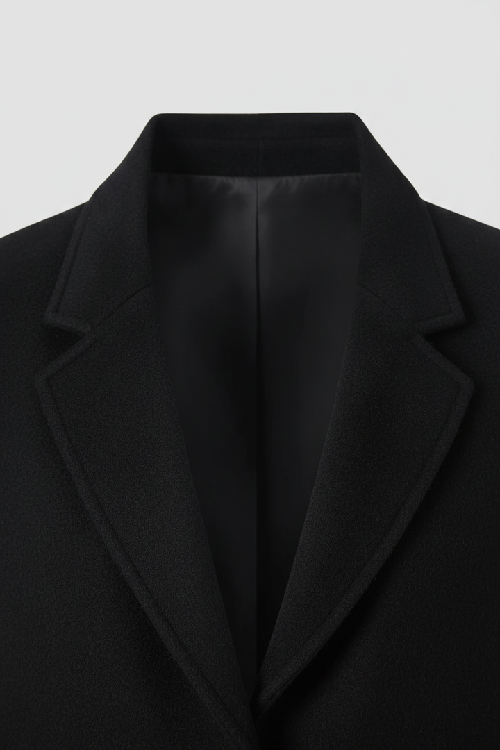 CAMILLE - Goat Leather Trench - collar detail, neckline, stitching, texture