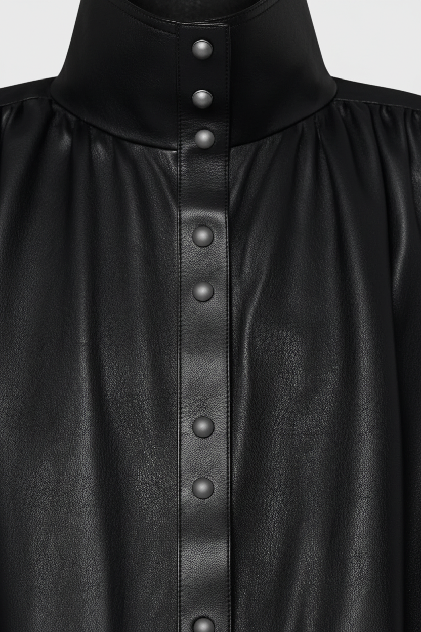 CHANTAL - Sheepskin Jacket - front closure, luxury buttons, zipper, texture