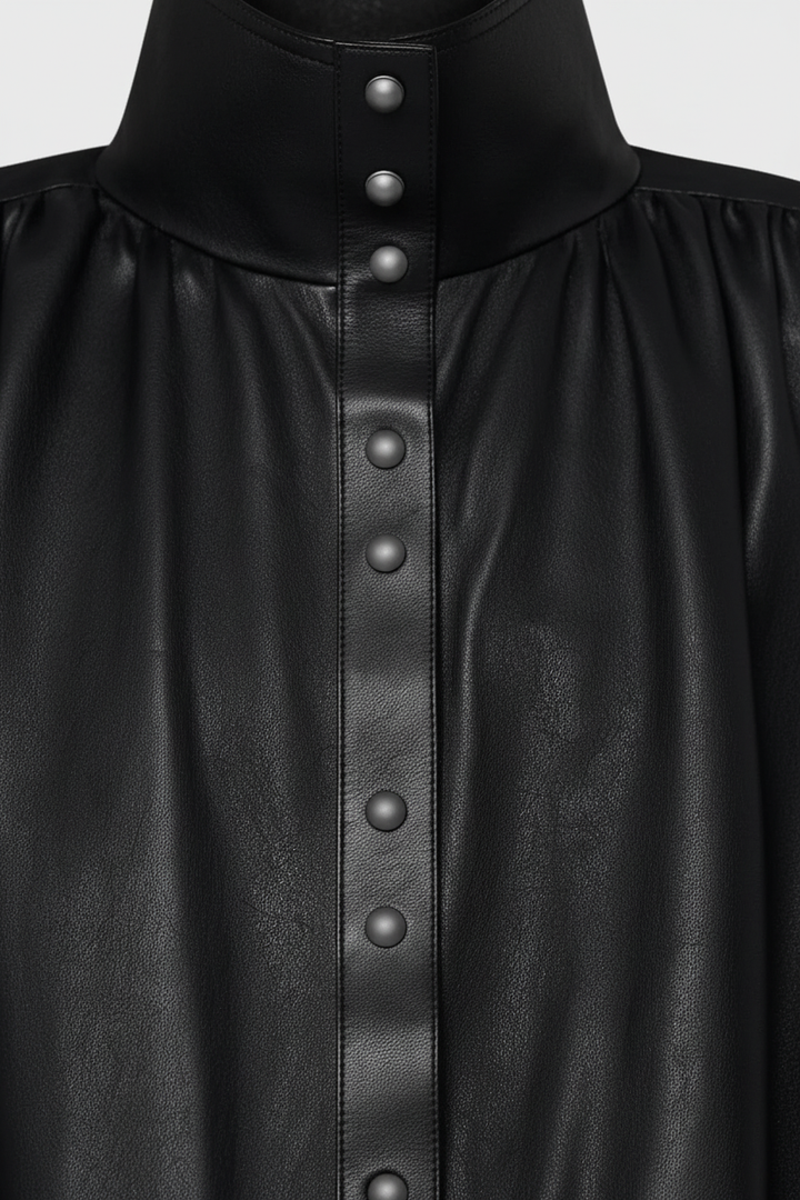 CHANTAL - Sheepskin Jacket - front closure, luxury buttons, zipper, texture
