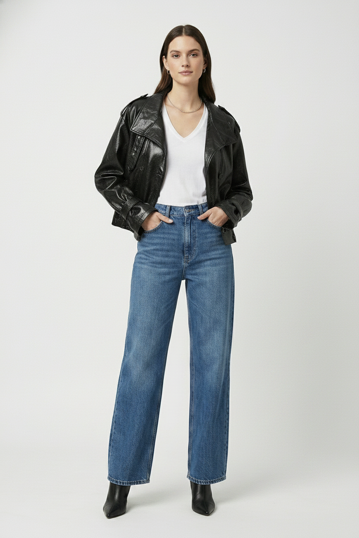 CLAUDINE - Sheepskin Moto - luxurious genuine jacket