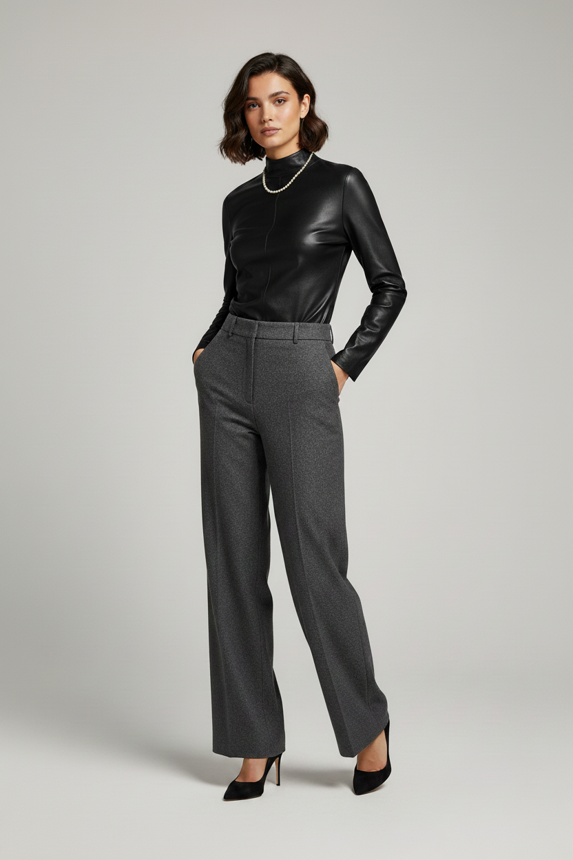Daphne - Fitted Stretch L - black jacket quiet luxury