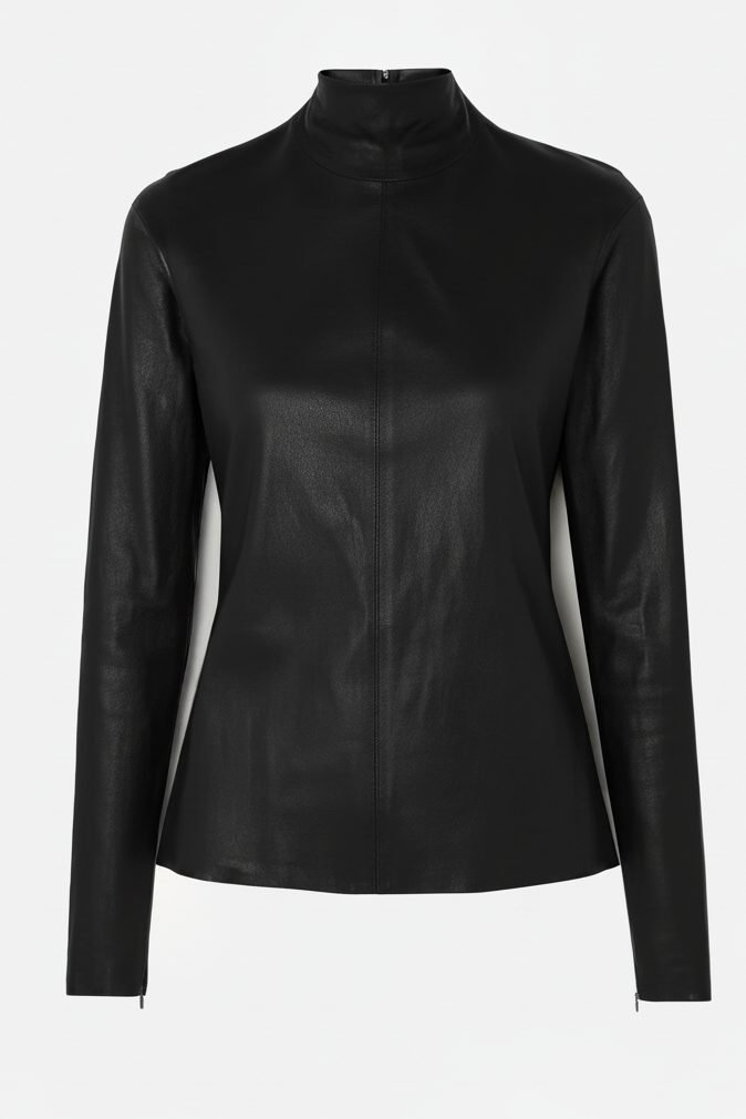 Daphne - Fitted Stretch L - fitted black stretch jacket