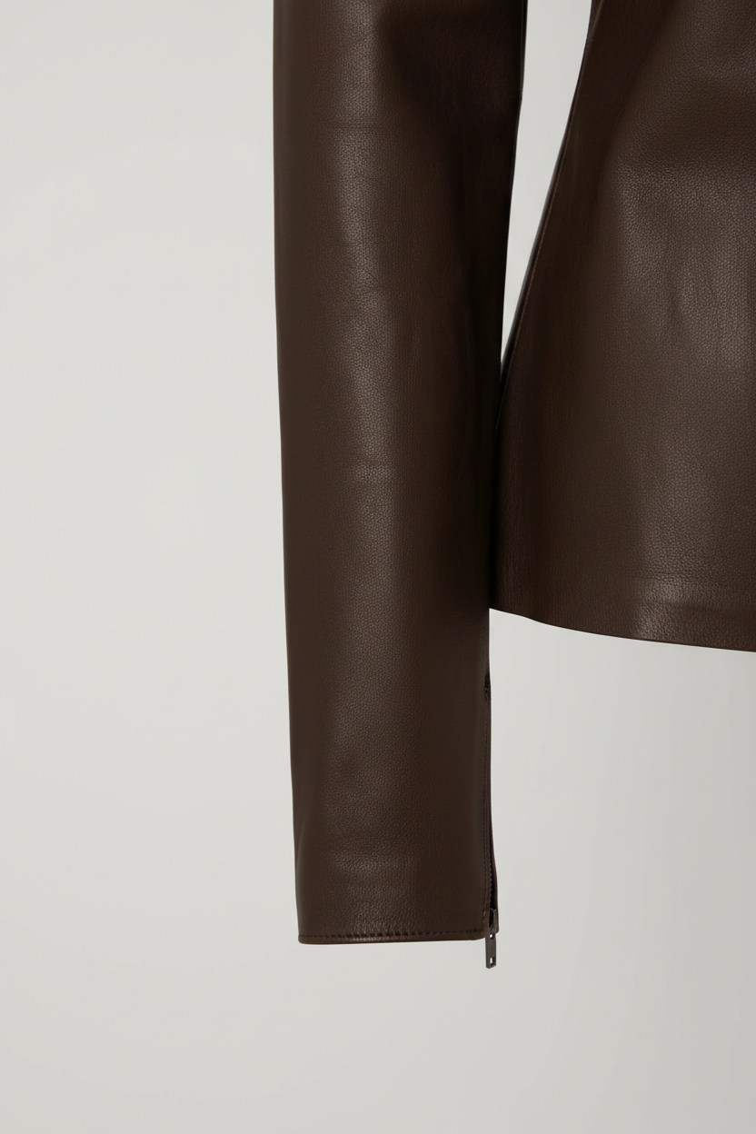 Daphne - Fitted Stretch L - luxury sleeve, fabric texture, detailed stitching