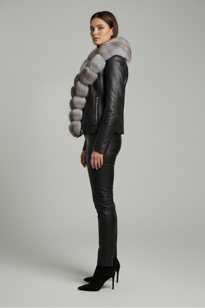 DELTA - Sable Fur Collar - luxurious sable, quiet luxury, full side profile view