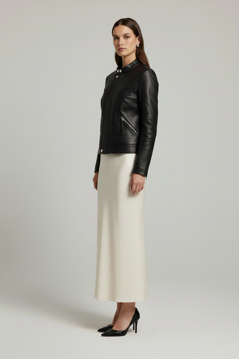 DOMINIQUE - STAND COLLAR - elegant sophisticated apparel