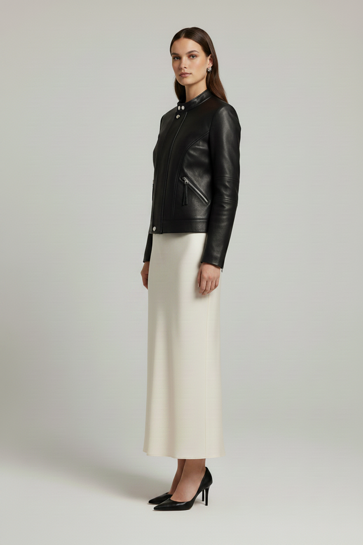 DOMINIQUE - STAND COLLAR - elegant sophisticated apparel