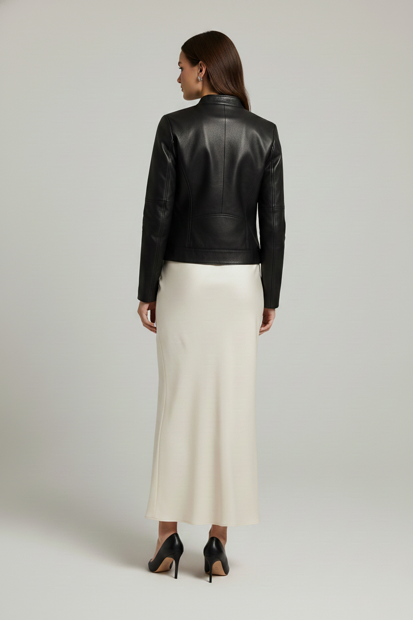DOMINIQUE - STAND COLLAR - minimalist refined elegant
