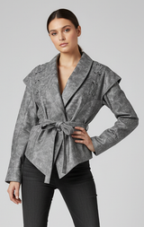 DOROTHY – Distressed Leather Jacket with Belt