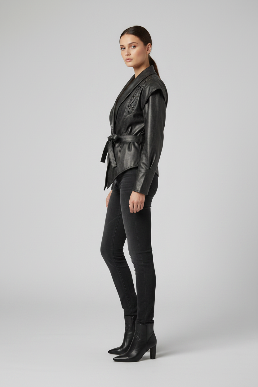DOROTHY - Distressed Leat - distressed leather, quiet luxury, side profile view