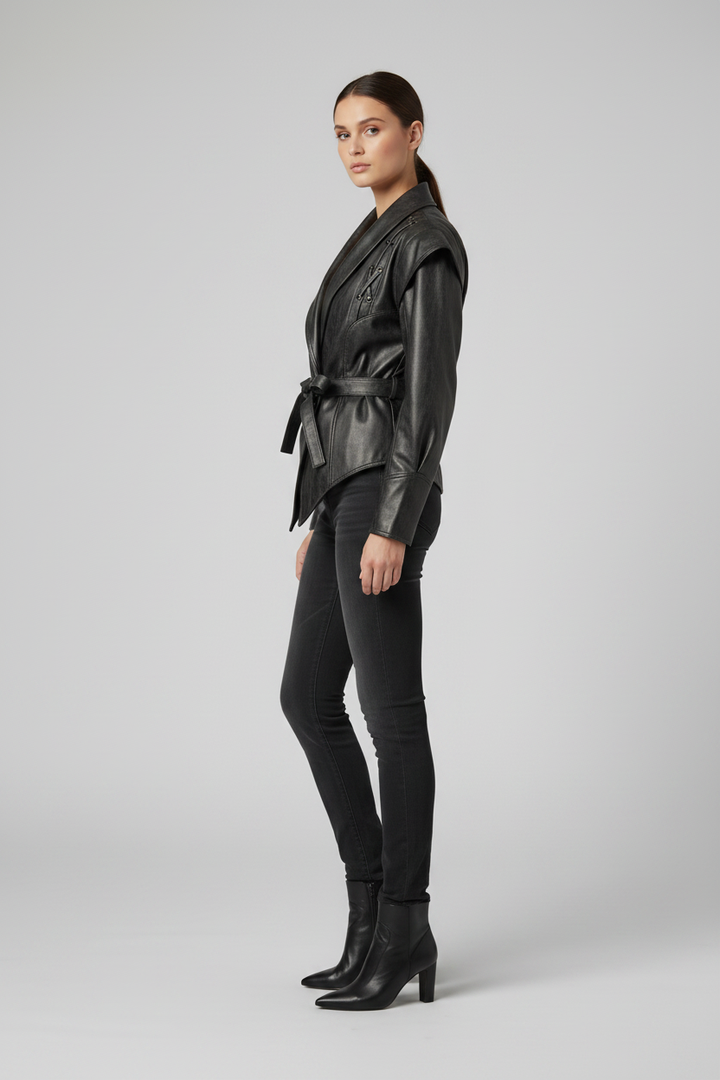 DOROTHY - Distressed Leat - distressed leather, quiet luxury, side profile view