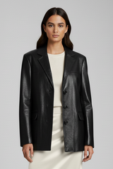 ELLIOTT - Luxury Waxed Sheepskin Leather Blazer for Women