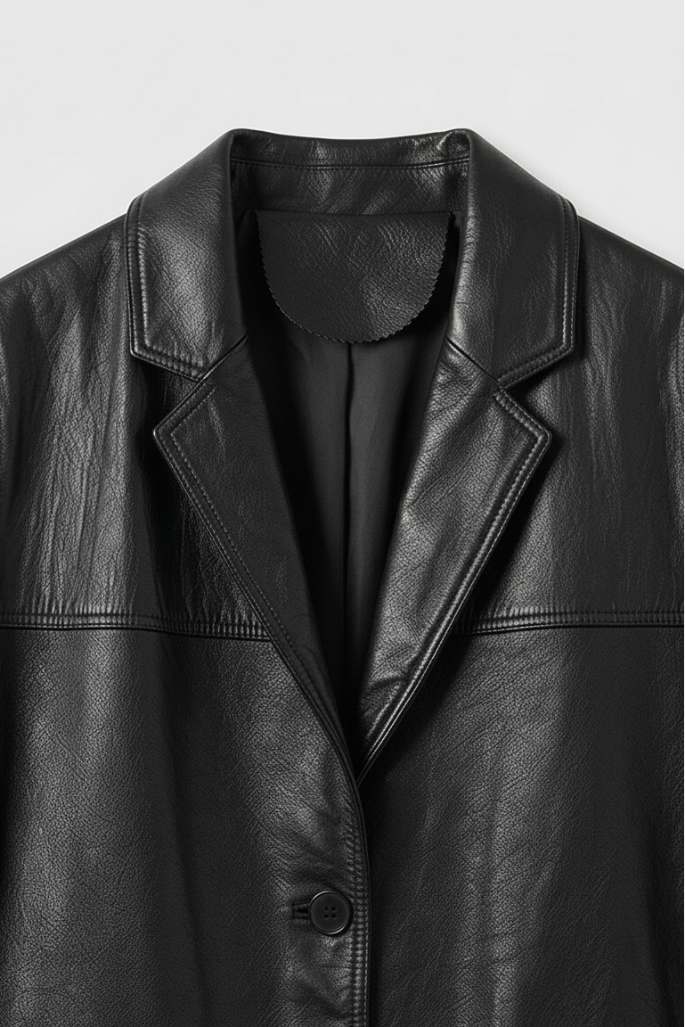 ELLIOTT - Luxury Waxed Sheepskin - waxed fabric collar, detailed stitching