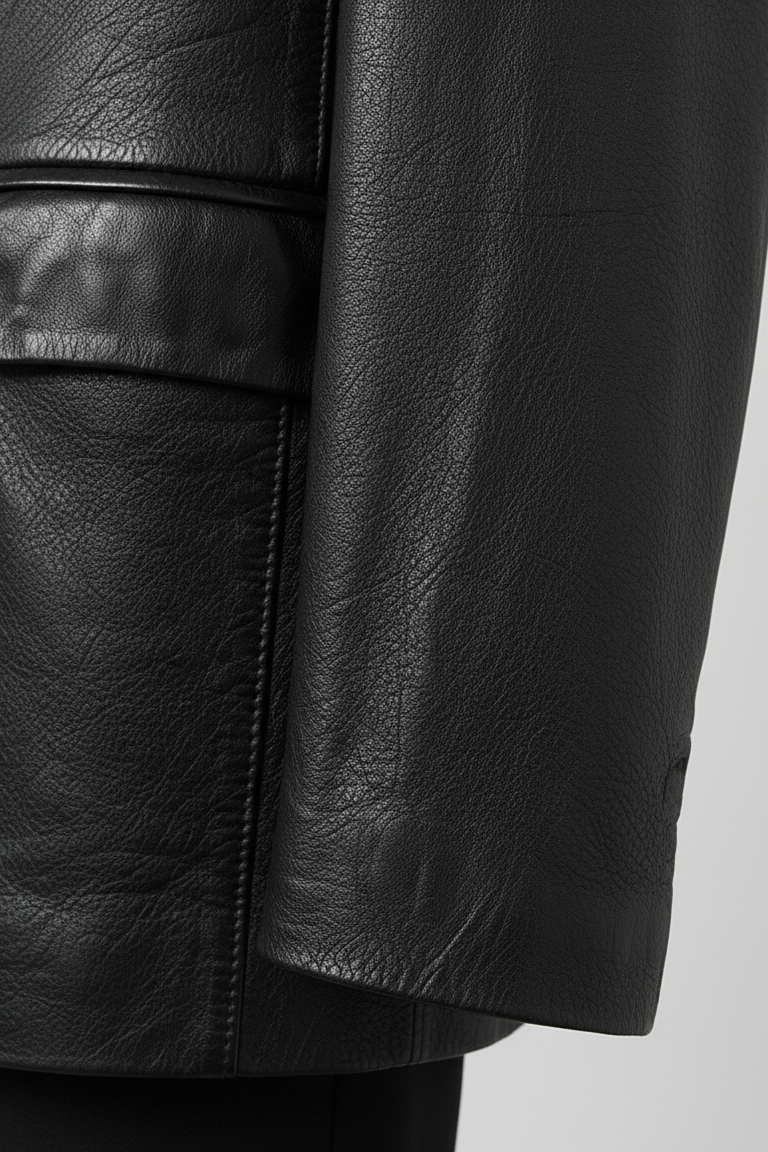 ELLIOTT - Luxury Waxed Sheepskin - sleeve cuff, premium stitching