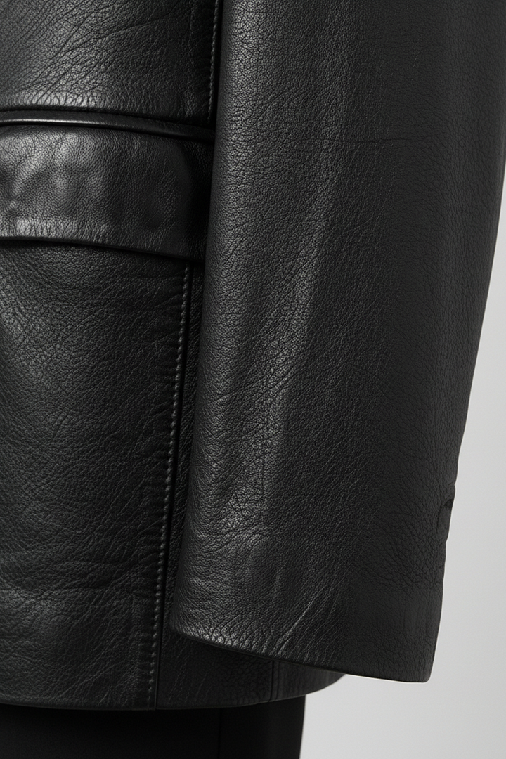 ELLIOTT - Luxury Waxed Sheepskin - sleeve cuff, premium stitching